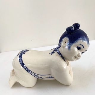 人形置物　陶製【ヴィンテージ】中国製(置物)
