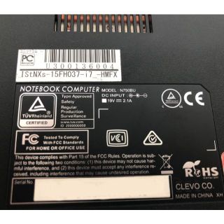 iiyama☆ノートPC N750BU i7 8BG SSD512GBの通販 by ラリちゃん's shop