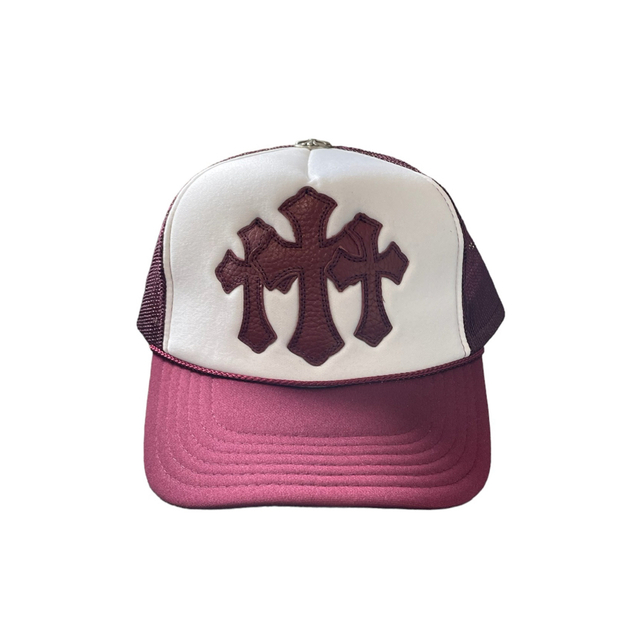 leather cross custom cap wine