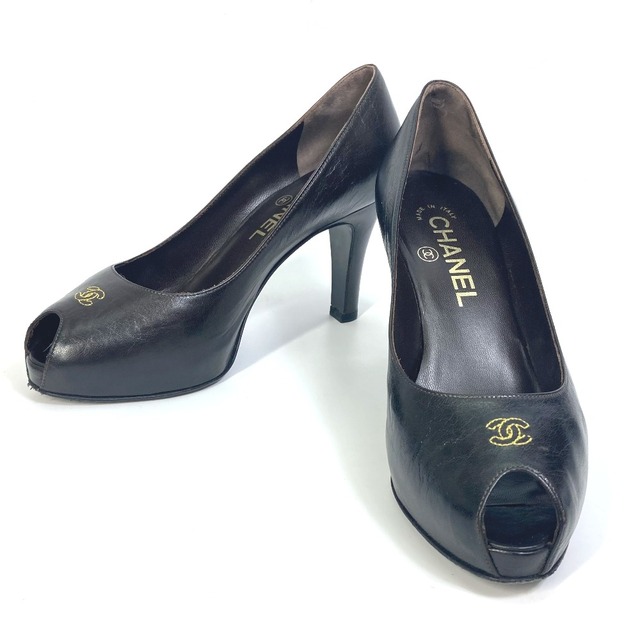CHANEL - シャネル CHANEL オープントゥ ヒール 靴 G25723 07A CC ココ