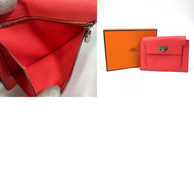 エルメス HERMES ケリーポケットコンパクト 小銭入れ 財布 コインケース エプソン Y刻 ローズテキサス(推定) ピンク