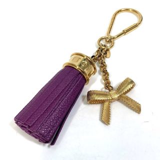 ルイヴィトン(LOUIS VUITTON)のルイヴィトン LOUIS VUITTON タッセル リボン M65124  バッグチャーム キーホルダー レザー パープル(キーホルダー)