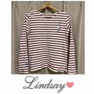 リンジィ(Lindsay)のLindsayリンジィ❤️スヌーピーボーダーカットソー❤️サイズＬ（１６０）❤️(Tシャツ/カットソー)