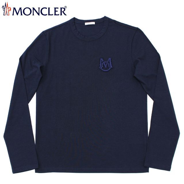 16 MONCLER ネイビー ロゴ クルーネック 長袖Tシャツ size XL