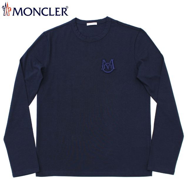 MONCLER(モンクレール)の16 MONCLER ネイビー ロゴ クルーネック 長袖Tシャツ size XL メンズのトップス(Tシャツ/カットソー(七分/長袖))の商品写真