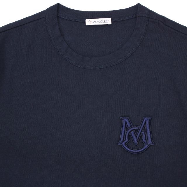 MONCLER(モンクレール)の16 MONCLER ネイビー ロゴ クルーネック 長袖Tシャツ size XL メンズのトップス(Tシャツ/カットソー(七分/長袖))の商品写真