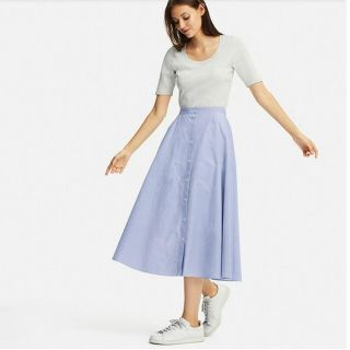 ユニクロ(UNIQLO)のUNIQLO　フロントボタンサーキュラースカート(ロングスカート)