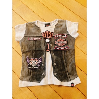 ハーレーダビッドソン(Harley Davidson)のハーレー　Tシャツ　キッズ　90cmくらい　女の子　美品(Tシャツ/カットソー)