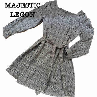 マジェスティックレゴン(MAJESTIC LEGON)のマジェスティックレゴン　ブラウン系　チェックワンピース(ミニワンピース)