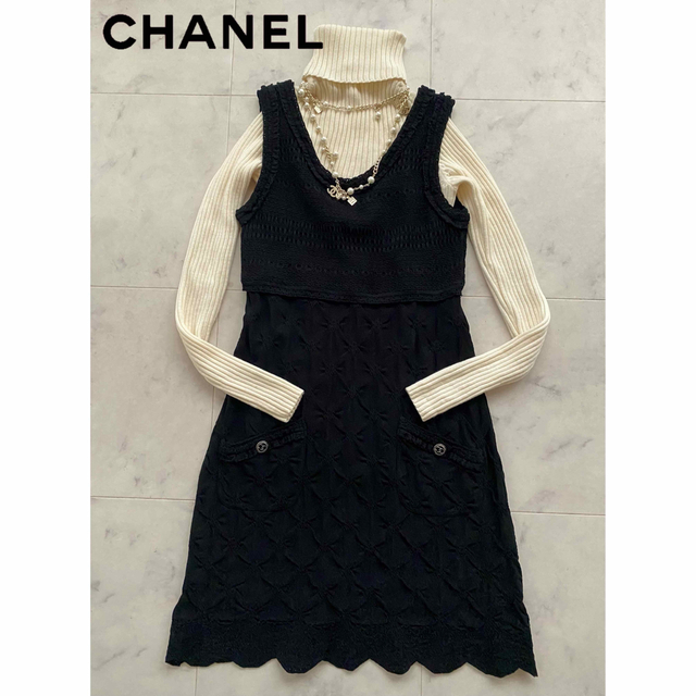 CHANEL ココマークボタン ワンピース