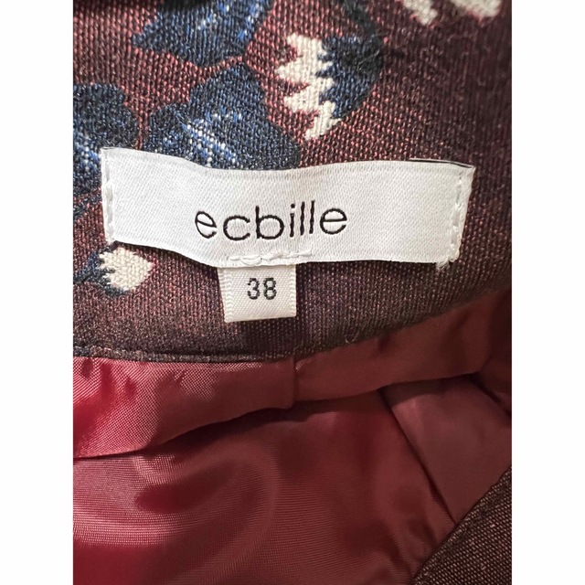 ecbille 花柄ひざ丈スカート　ベルト付き　38サイズ レディースのスカート(ひざ丈スカート)の商品写真