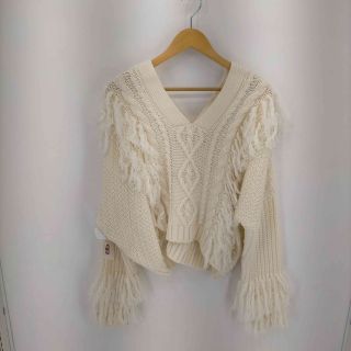 アメリヴィンテージ(Ameri VINTAGE)のAMERI(アメリ) FRINGE OVER KNIT レディース トップス(カーディガン)