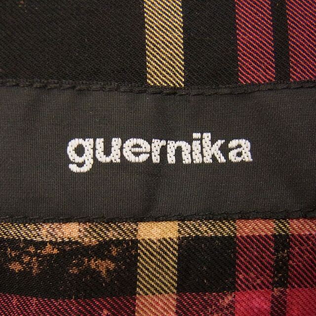 ゲルニカ guernika ANARCHY SHIRTS アナーキー バックスカル ハンドペイント パッチワーク ブリーチ チェック  長袖 シャツ レッド系 サイズ表記無 3