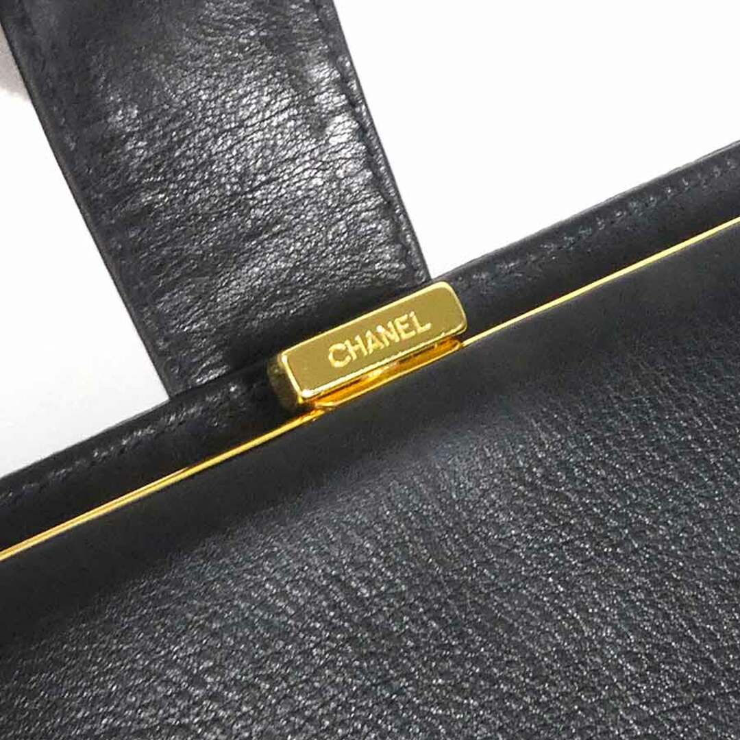 シャネル CHANEL 二つ折り財布 ココマーク/キャビアスキン ブラック ユニセックス 送料無料 54958f