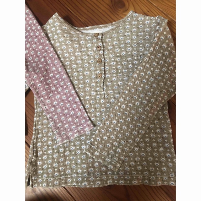 en susu ワッフル地ロンT 2枚セット キッズ/ベビー/マタニティのキッズ服女の子用(90cm~)(Tシャツ/カットソー)の商品写真