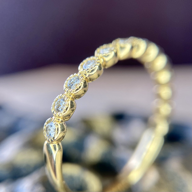 『専用です』天然ダイヤモンド ミルグレン エタニティ 計0.26ct K18 レディースのアクセサリー(リング(指輪))の商品写真