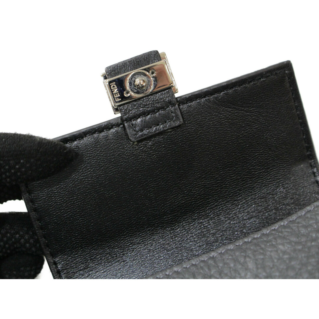 FENDI ナノバケットチャーム レザー グレー キーホルダー レディース