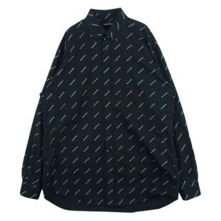 バレンシアガ(Balenciaga)のBalenciaga  バレンシアガ　ロゴ総柄　シャツ　37  黒(シャツ)