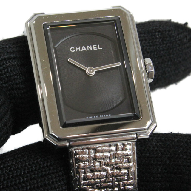 【電池交換済み】CHANEL　シャネル　ボーイフレンド　H4876　クオーツ　SS　ブラック　レディース　腕時計松前R56店