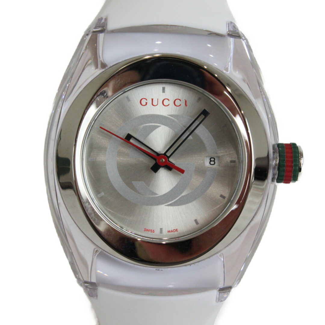 GUCCI グッチ シンク YA137302 クオーツ デイト SS ナイロン ラバー