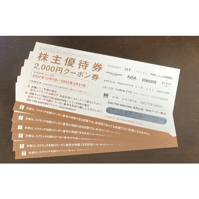 ショッピングバロックジャパンリミテッド 株主優待 12,000円分