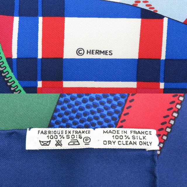 Hermes(エルメス)のエルメス カレ 90 自動車の快適 レディース ネイビー HERMES 【中古】 【アパレル・小物】 ハンドメイドのファッション小物(スカーフ)の商品写真
