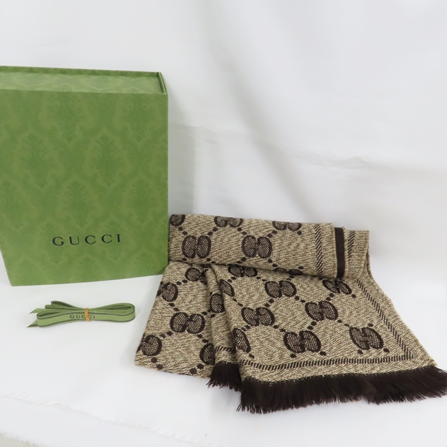 Gucci - グッチ マフラー ウール100% GG柄 625898 ユニセックス GUCCI