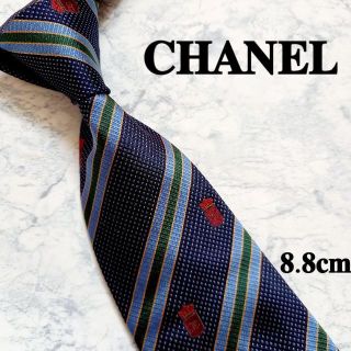 シャネル(CHANEL)のCHANEL◆ハイブランド　ストライプ　ロゴ柄(ネクタイ)