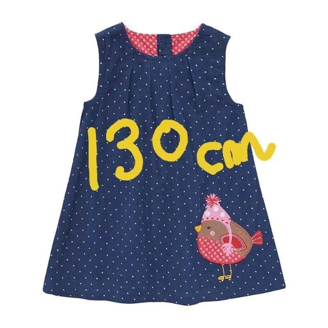 【130cm】赤い鳥の水玉ワンピース キッズ/ベビー/マタニティのキッズ服女の子用(90cm~)(ワンピース)の商品写真