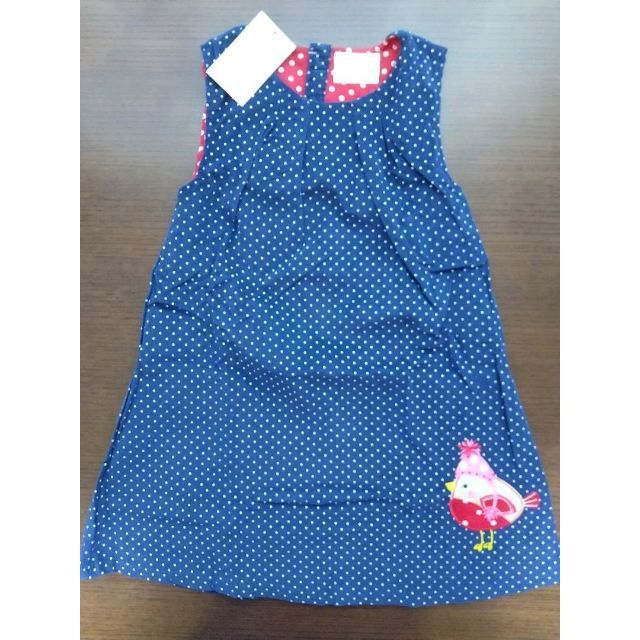 【130cm】赤い鳥の水玉ワンピース キッズ/ベビー/マタニティのキッズ服女の子用(90cm~)(ワンピース)の商品写真