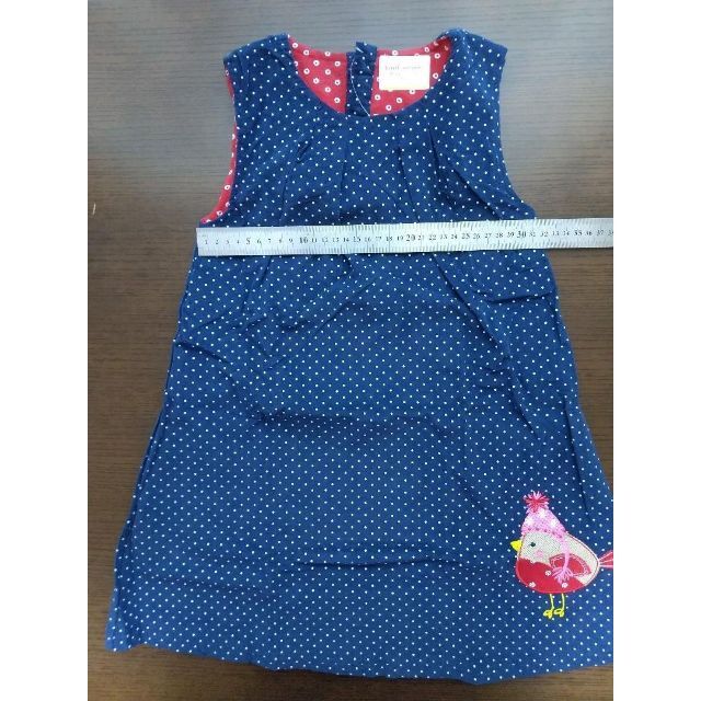 【130cm】赤い鳥の水玉ワンピース キッズ/ベビー/マタニティのキッズ服女の子用(90cm~)(ワンピース)の商品写真