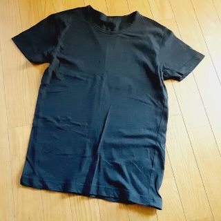 ジーユー(GU)のGU  黒 メンズ丸首カットソー(Tシャツ/カットソー(半袖/袖なし))