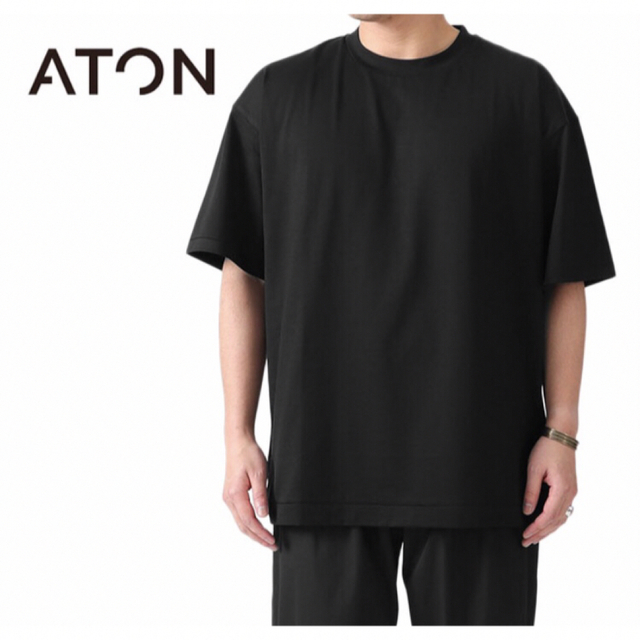 ATON(エイトン)のATON エイトン　tシャツ 2枚セット　黒　04 メンズのトップス(Tシャツ/カットソー(半袖/袖なし))の商品写真