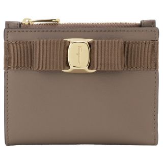 サルヴァトーレフェラガモ(Salvatore Ferragamo)のサルバトーレフェラガモ ヴァラ リボン 二つ折り財布 グレージュ【26%OFF】(財布)