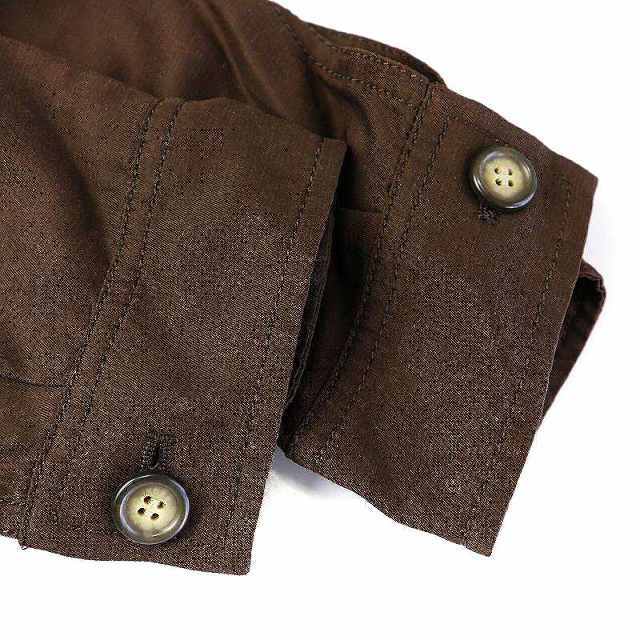 Michael Kors(マイケルコース)のマイケルコース シャツジャケット ミリタリー 麻 リネン混 6 S 茶 ブラウン レディースのジャケット/アウター(その他)の商品写真
