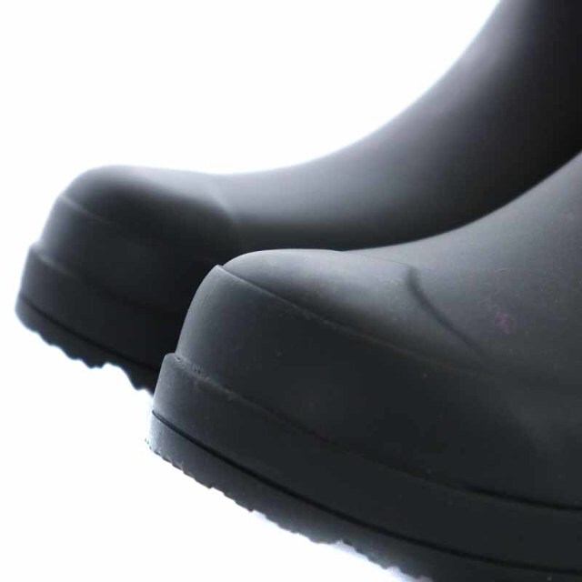 HUNTER(ハンター)のHUNTER プレイショートバックストラッププリントブーツ US7 24cm 黒 レディースの靴/シューズ(レインブーツ/長靴)の商品写真