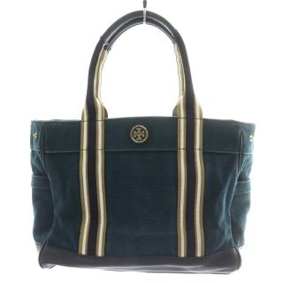 トリーバーチ(Tory Burch)のトリーバーチ トートバッグ ハンドバッグ キャンバス ロゴ ブルーグリーン(トートバッグ)