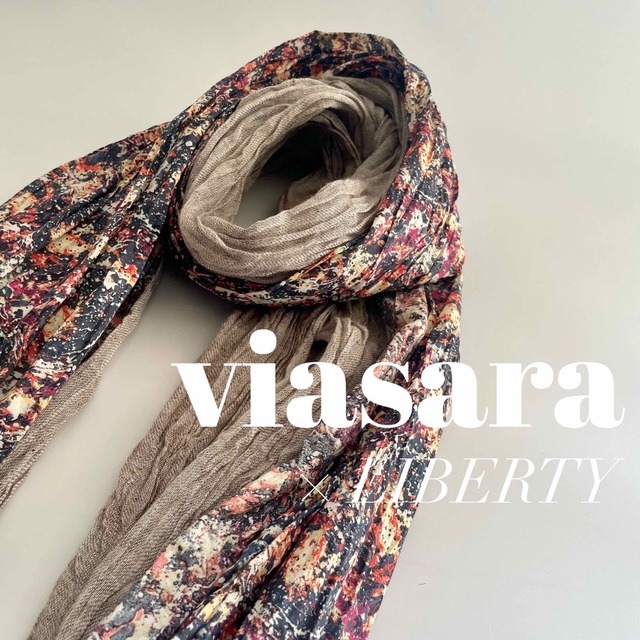 LIBERTY.(リバティ)のviasara × LIBERTY　コットンリネン　リバーシブル　ストール レディースのファッション小物(ストール/パシュミナ)の商品写真