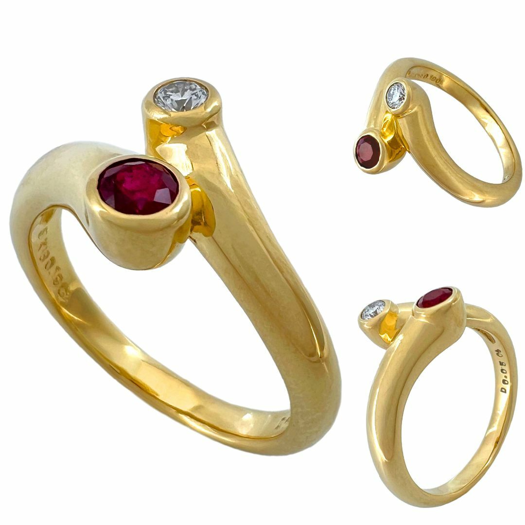 MIKIMOTO ミキモト リング K18 YG ルビー ダイヤ 7号 指輪 - アクセサリー MIKIMOTO ミキモト リング K18 YG ルビー ダイヤ 7号 指輪 - アクセサリー