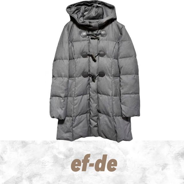 ef-de(エフデ)のef-de エフデ ダウン ジャケット コート ダッフルコート グレー S レディースのジャケット/アウター(ダウンジャケット)の商品写真