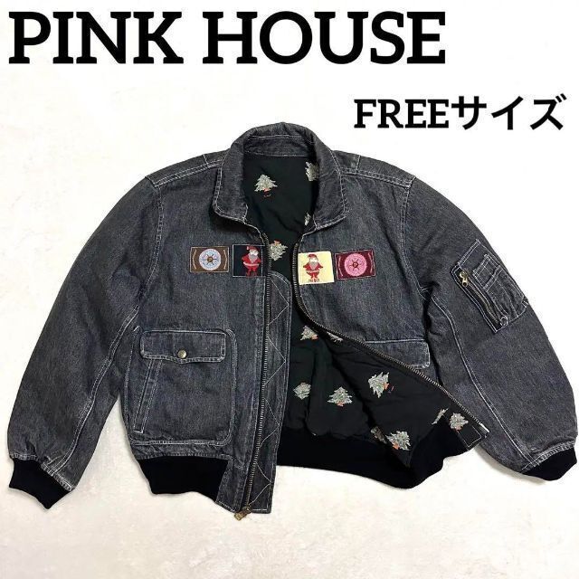 PINK HOUSE ブラックデニム ブルゾン ジャンパー-