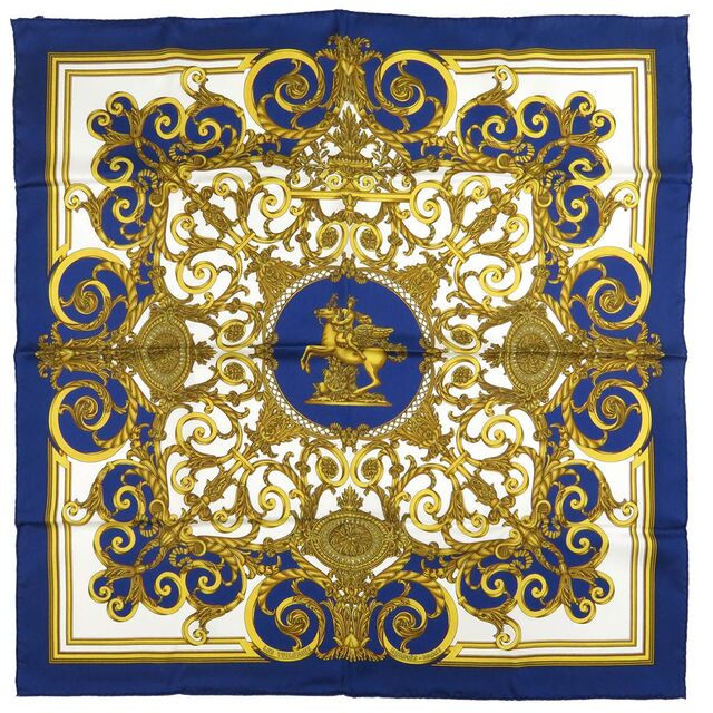 HERMES プリーツスカーフ カレ90 LES TUILERIES-