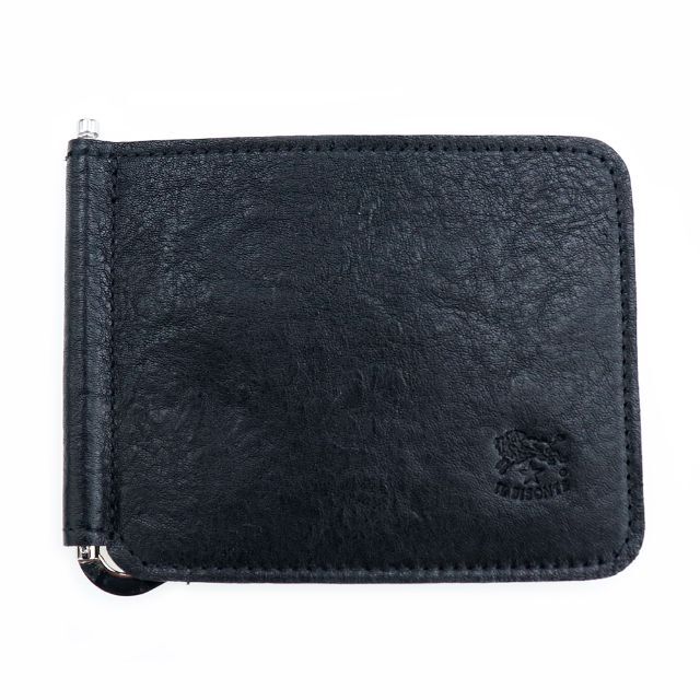 イルビゾンテ マネークリップ 二つ折り 財布 カードケース レザー 本革 黒色