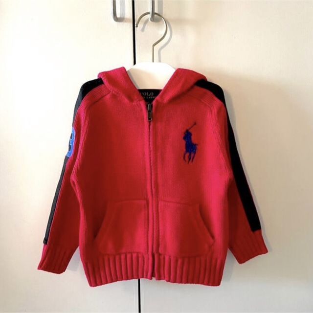 POLO RALPH LAUREN(ポロラルフローレン)の◇ ポロラルフローレン  フード付パーカー　赤色　男の子　90cm   匿名配送 キッズ/ベビー/マタニティのキッズ服男の子用(90cm~)(ジャケット/上着)の商品写真