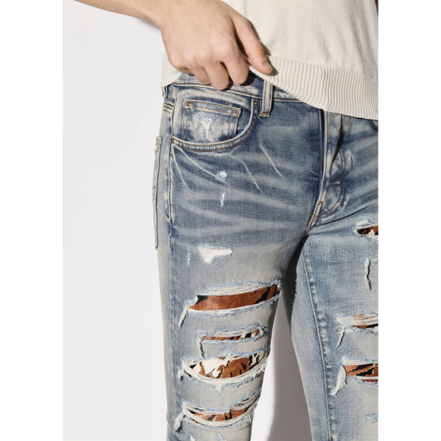 AMIRI - 定16,5万 AMIRI アミリ MX1 デニムパンツ ペイント 加工