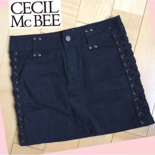 セシルマクビー(CECIL McBEE)のCECIL McBEE セシルマクビー　ミニスカート　デニム　黒　タイト(ミニスカート)