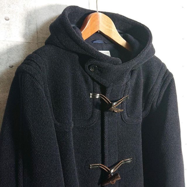 ユナイテッドアローズ】ヘリンボーン ダッフルコート 紺 M トグル