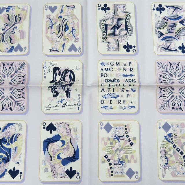エルメス カレ 90 Jeu de Cartes シルク 大判 スカーフ レディース
