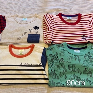 ディズニー(Disney)の子供服　90cm  長袖カットソー4枚セット(Tシャツ/カットソー)