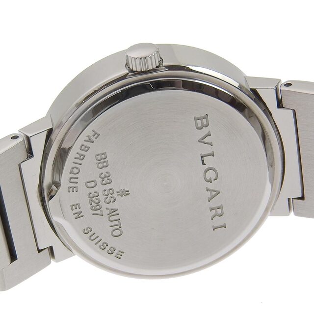 【BVLGARI】ブルガリ ブルガリブルガリ BB33BSS AUTO ステンレススチール 自動巻き ボーイズ 黒文字盤 腕時計